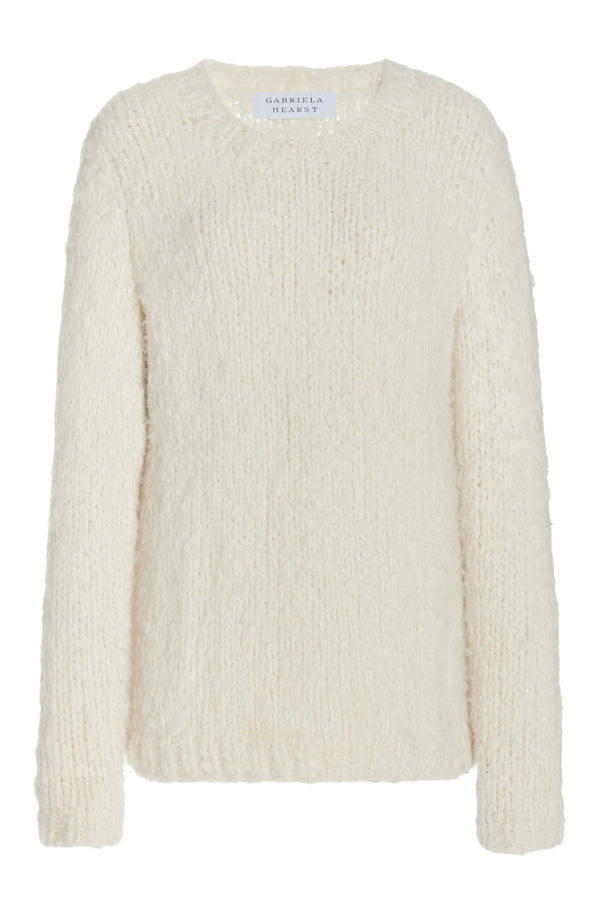 gabriela hearst Lawrence Knit Sweater in Ivory Welfat Cashmere