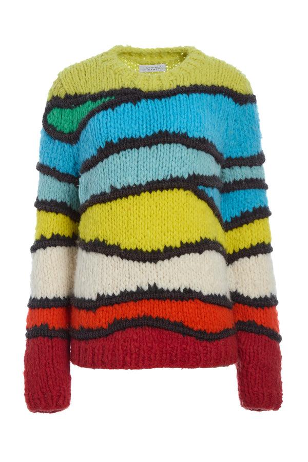 gabriela hearst Lawrence Knit Sweater in Multi Welfat Cashmere