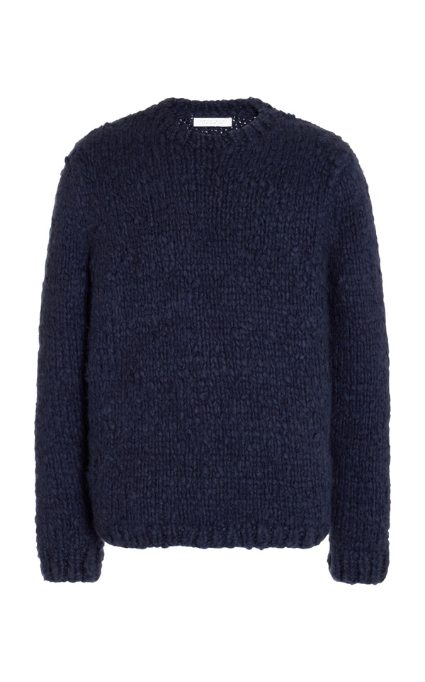 gabriela hearst Lawrence Knit Sweater in Navy Welfat Cashmere