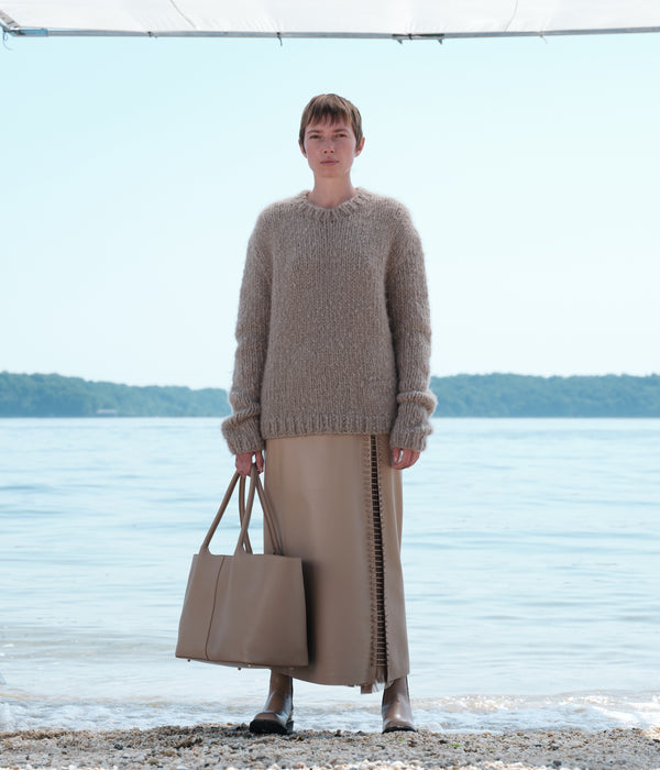 Gabriela Hearst Lawrence Knit Sweater In Oatmeal Welfat Cashmere