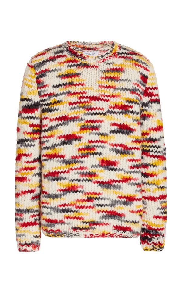 gabriela hearst Lawrence Knit Sweater in Space Dye Fire Multi Welfat Cashmere