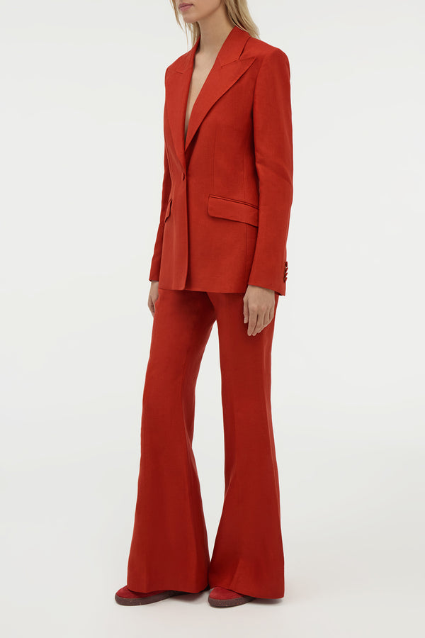 Gabriela Hearst Leiva Blazer In Antelope Orange Linen Twill