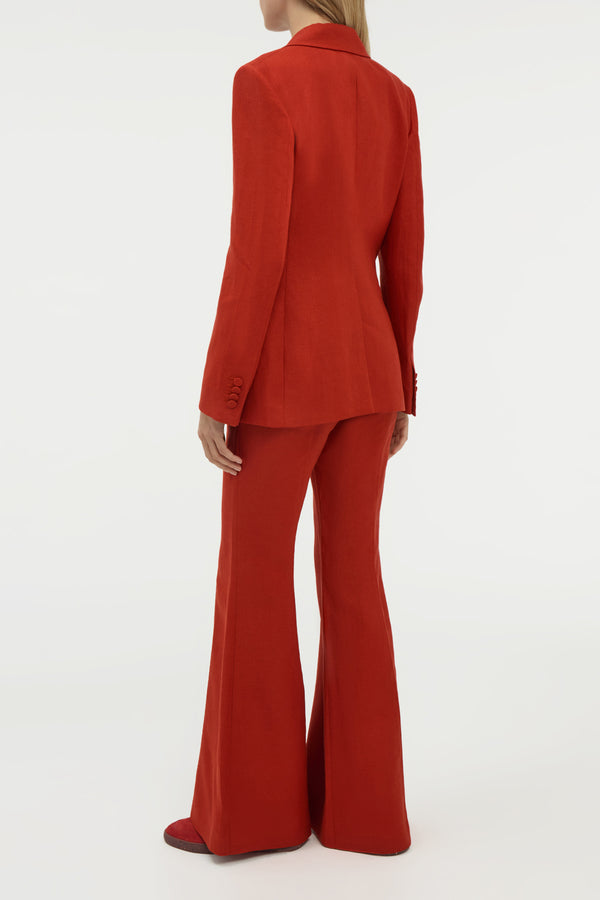Gabriela Hearst Leiva Blazer In Antelope Orange Linen Twill
