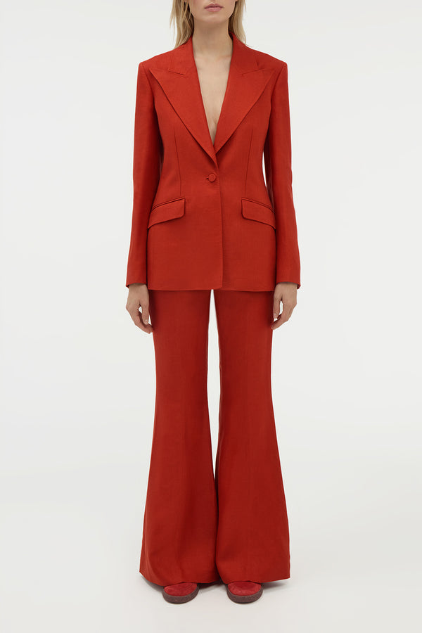 Gabriela Hearst Leiva Blazer In Antelope Orange Linen Twill