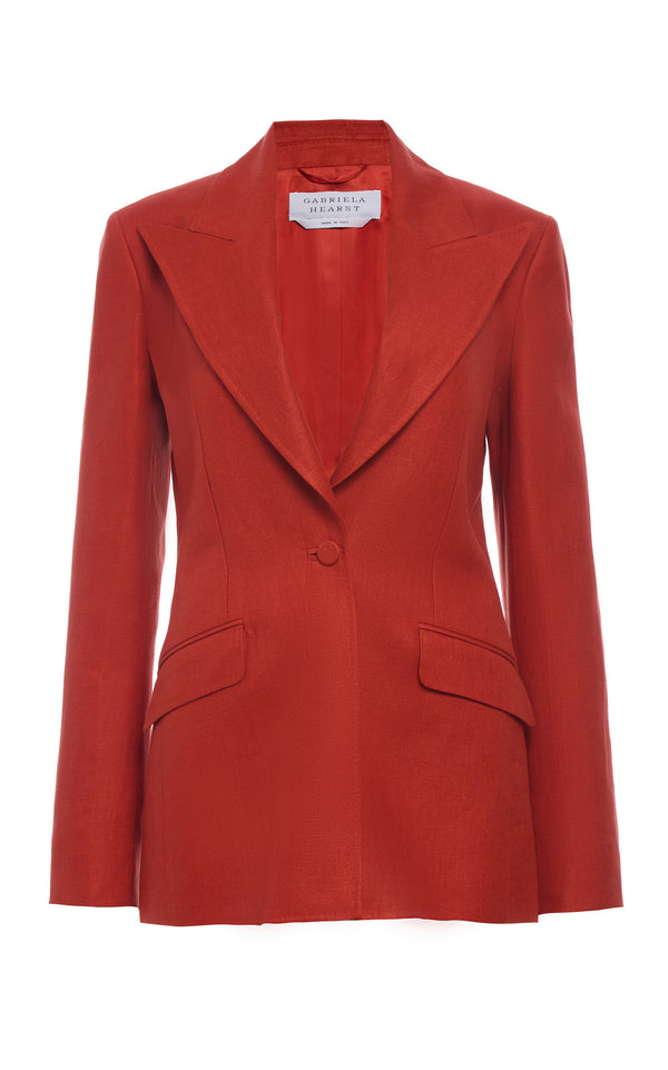 gabriela hearst Leiva Blazer in Antelope Orange Linen Twill