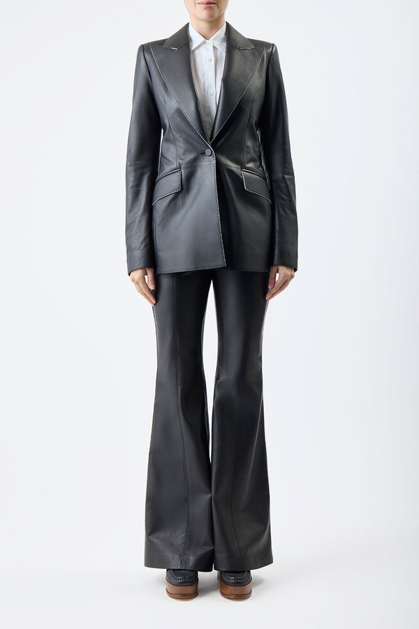 Gabriela Hearst Leiva Blazer In Black Nappa Leather