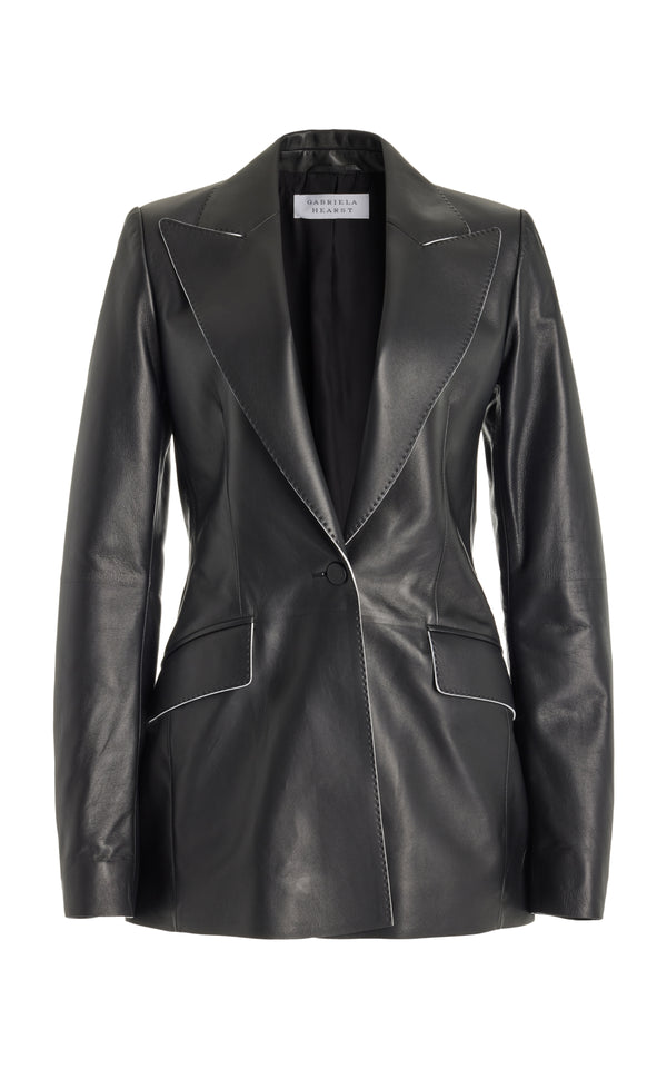 gabriela hearst Leiva Blazer in Black Nappa Leather