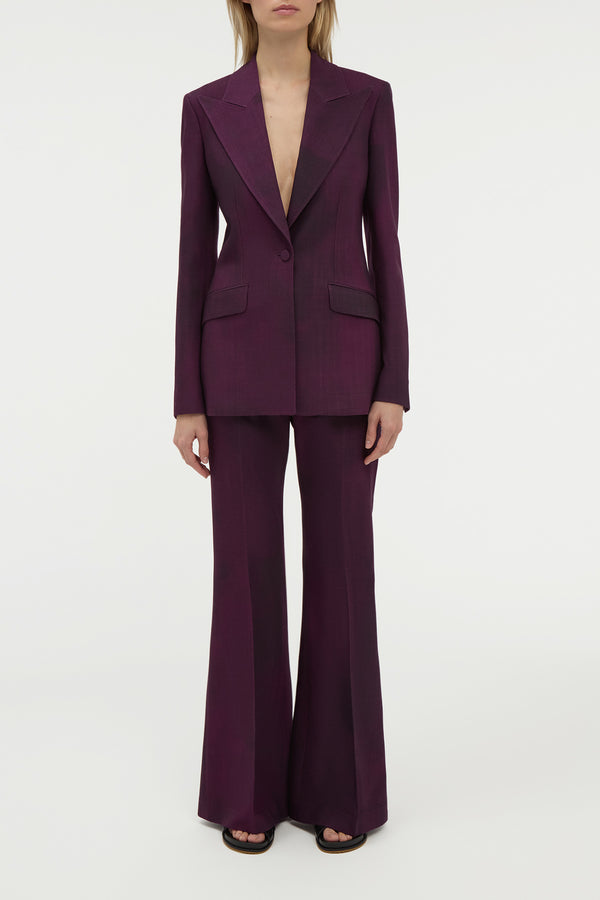 Gabriela Hearst Leiva Blazer In Bordeaux Virgin Wool