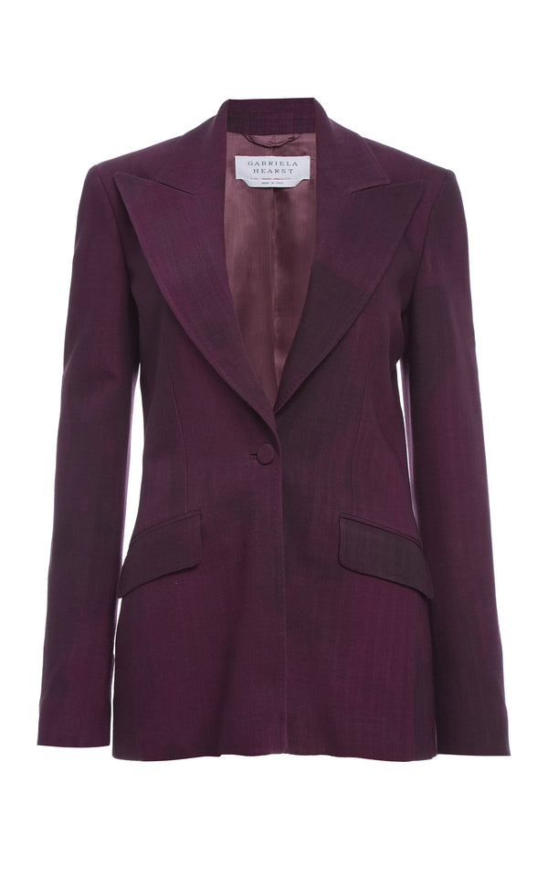 Gabriela Hearst Leiva Blazer In Bordeaux Virgin Wool