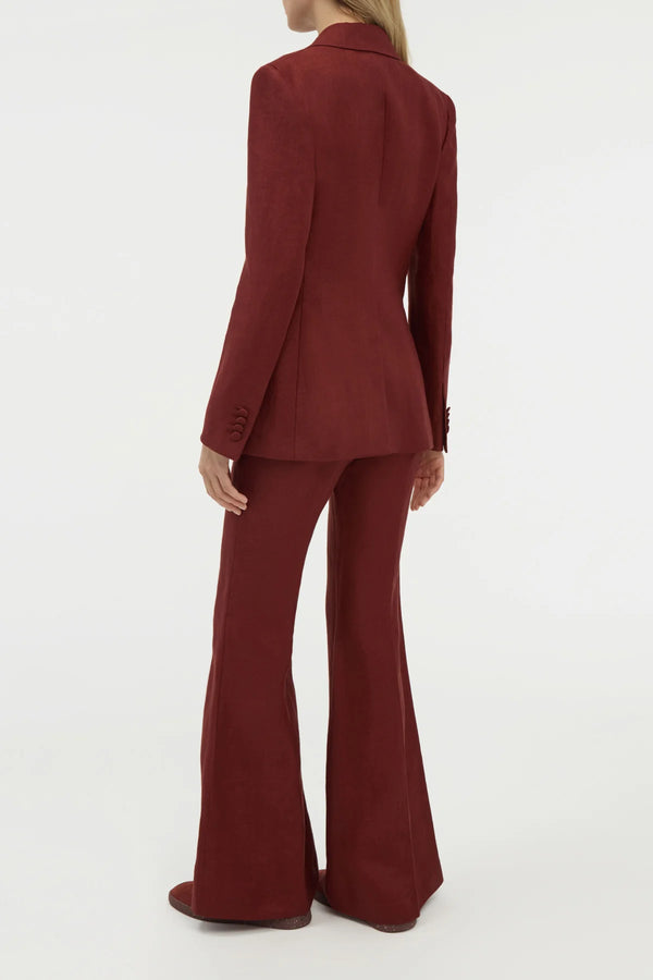 Gabriela Hearst Leiva Blazer In Burnt Sienna Linen Twill