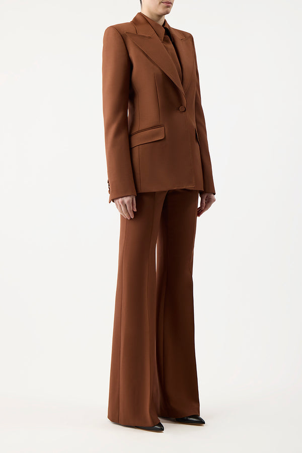 Gabriela Hearst Leiva Blazer In Cognac Sportswear Wool