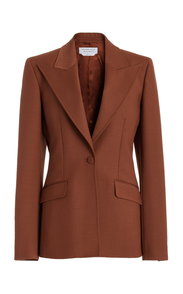 gabriela hearst Leiva Blazer in Cognac Sportswear Wool