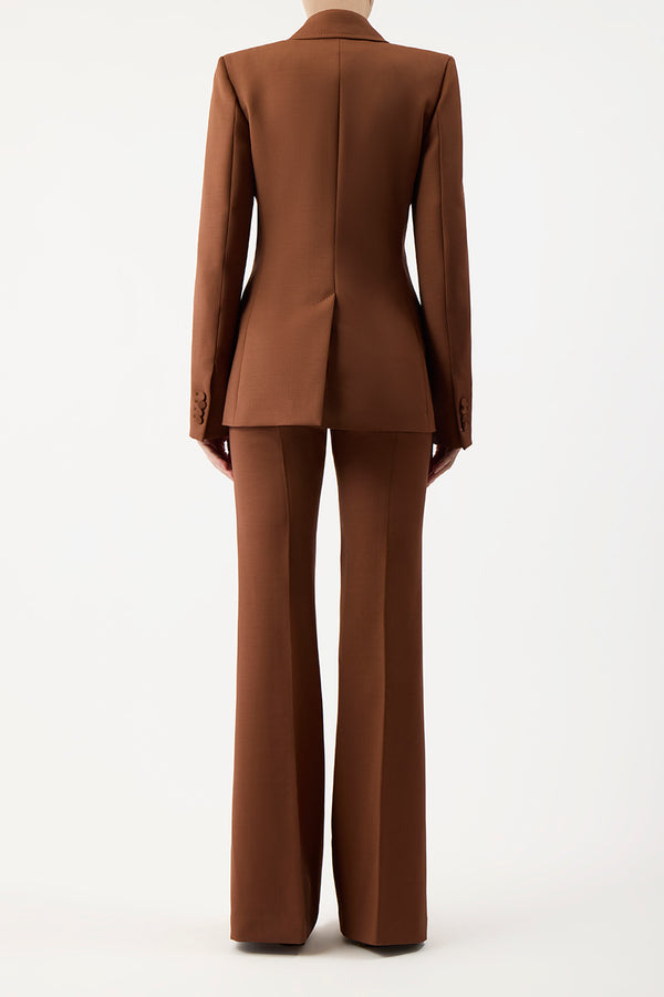 Gabriela Hearst Leiva Blazer In Cognac Sportswear Wool