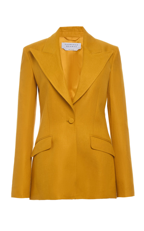 Gabriela Hearst Leiva Blazer In Golden Birch Linen Twill