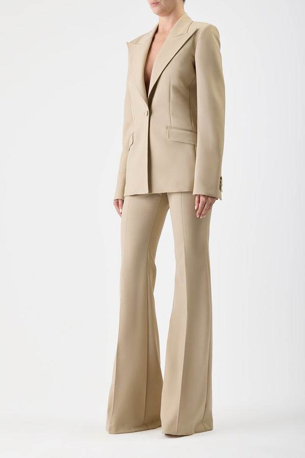 Gabriela Hearst Leiva Blazer In Khaki Sportswear Wool