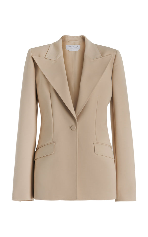 gabriela hearst Leiva Blazer in Khaki Sportswear Wool