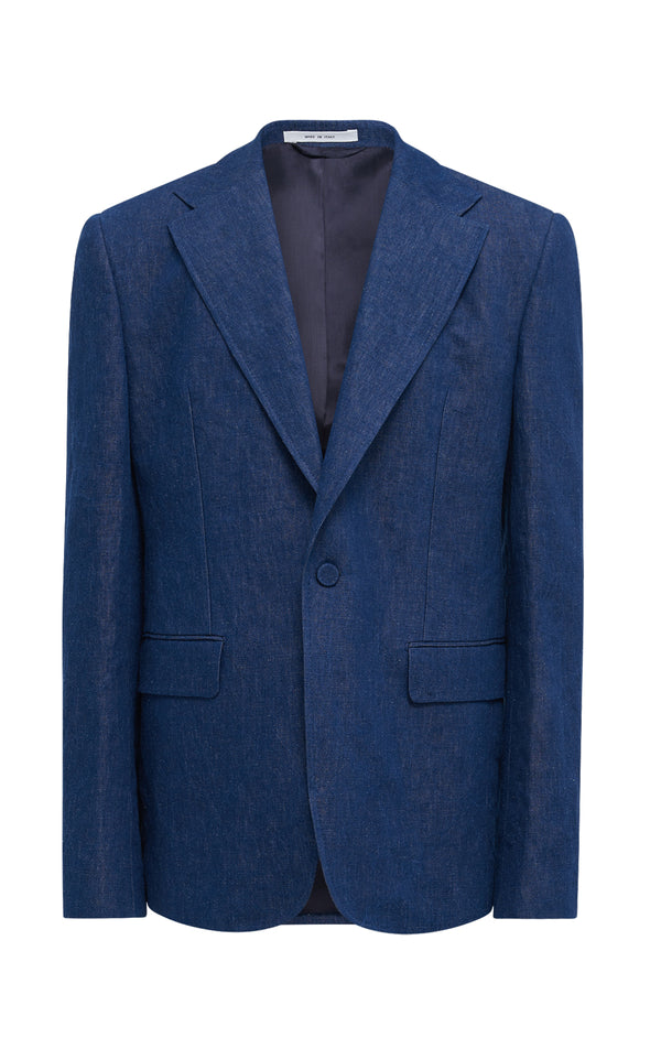 gabriela hearst Leiva Blazer in Recycled Cotton Linen Denim