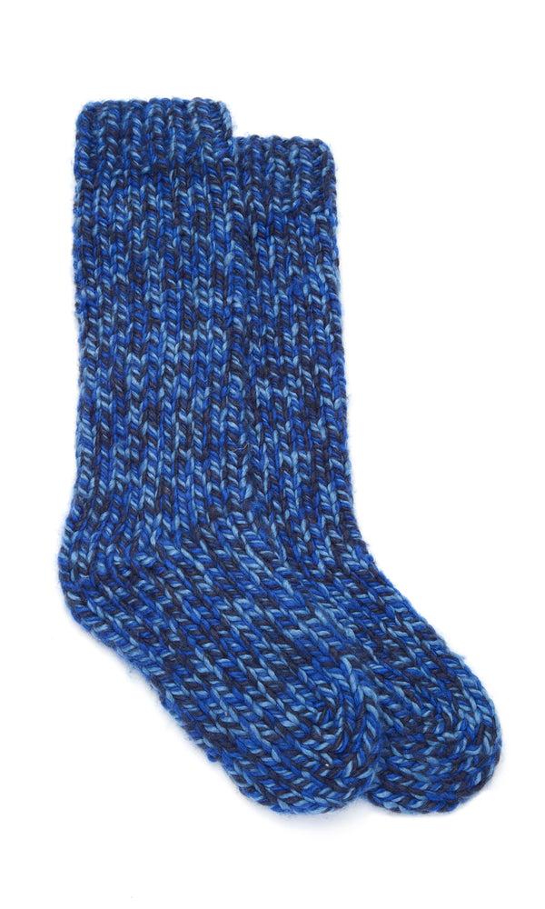 gabriela hearst Leto Knit Socks in Sky Cobalt & Dark Navy Cashmere