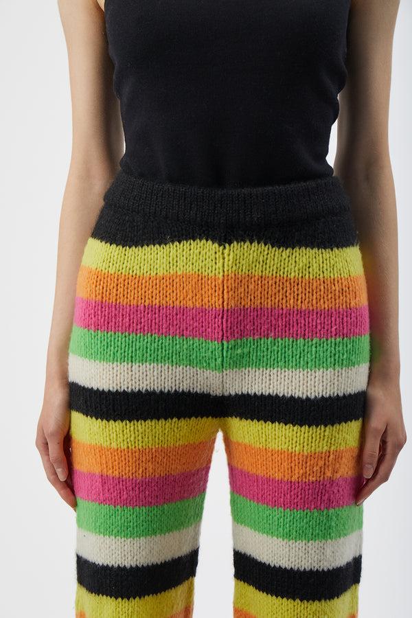 Gabriela Hearst Liu Knit Pant In Multi Striped Cashmere