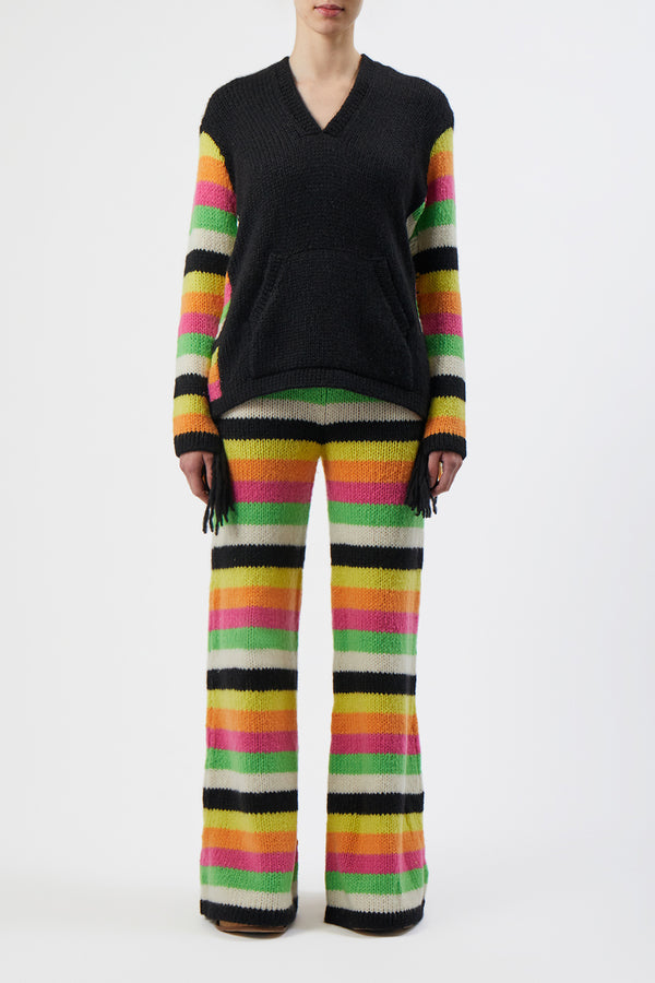 Gabriela Hearst Liu Knit Pant In Multi Striped Cashmere