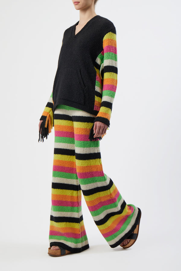 Gabriela Hearst Liu Knit Pant In Multi Striped Cashmere