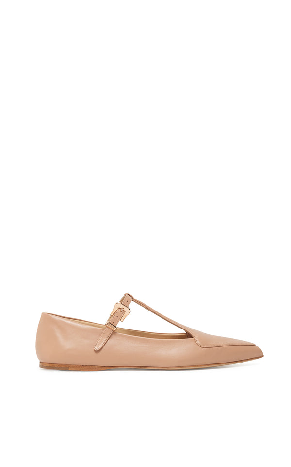 gabriela hearst Liv Ballerina Flat Shoe in Nude Nappa Leather