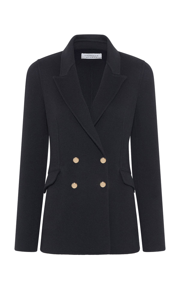 gabriela hearst Lloyd Blazer in Black Double-Face Recycled Cashmere