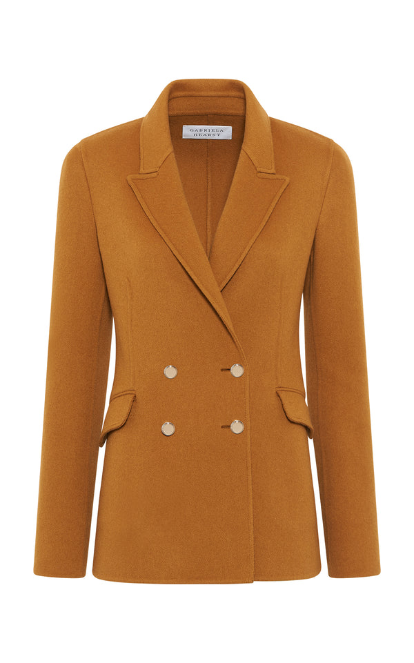 Gabriela Hearst Lloyd Blazer In Yellow Ochre Double-Face Recycled Cashmere