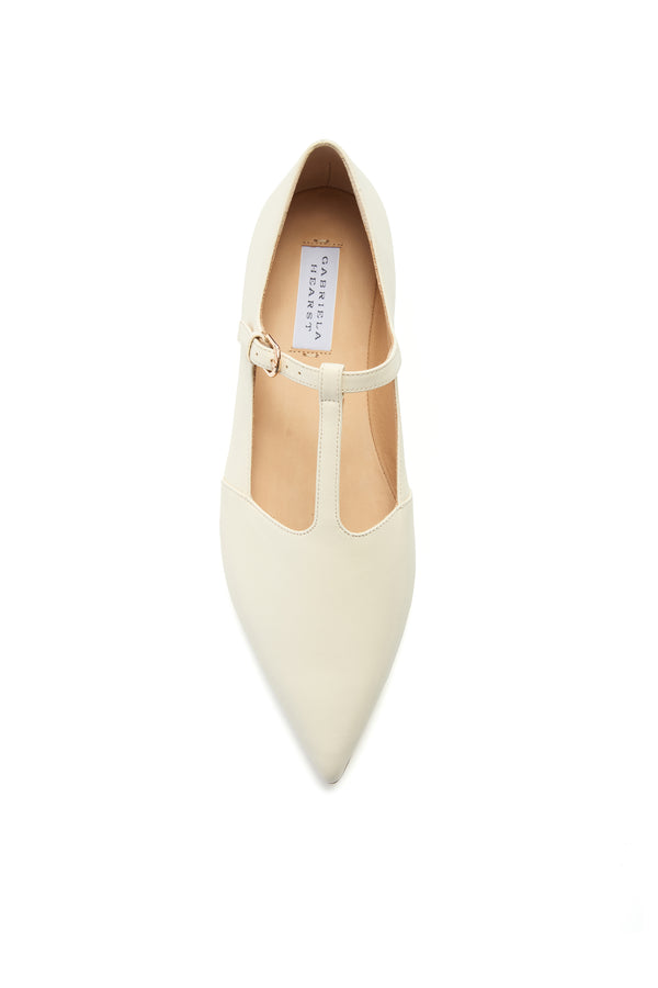 Gabriela Hearst Lola Ballerina Flat Shoe In Cream Nappa Leather