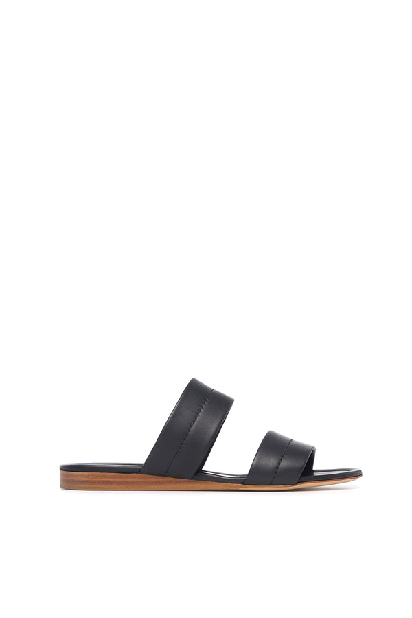 gabriela hearst Lora Flat Sandal in Black Nappa Leather