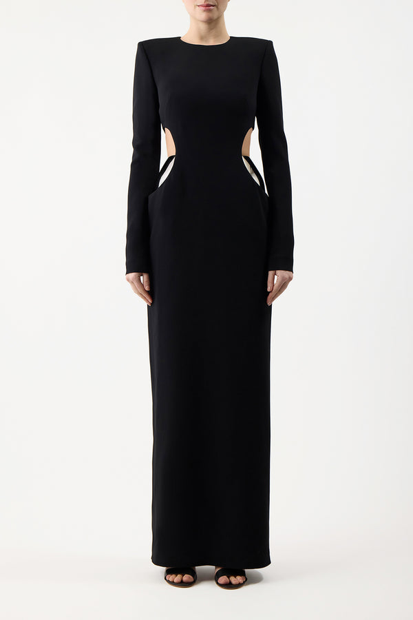 Gabriela Hearst Lotta Dress In Black Silk Wool Cady