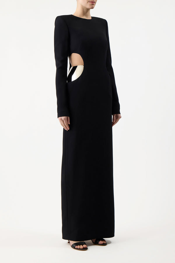 Gabriela Hearst Lotta Dress In Black Silk Wool Cady