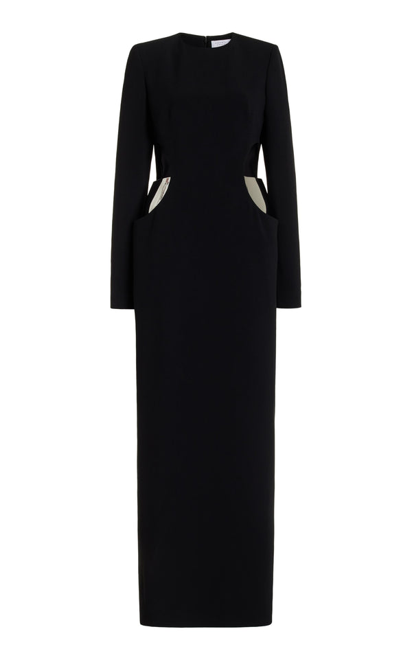 gabriela hearst Lotta Dress in Black Silk Wool Cady