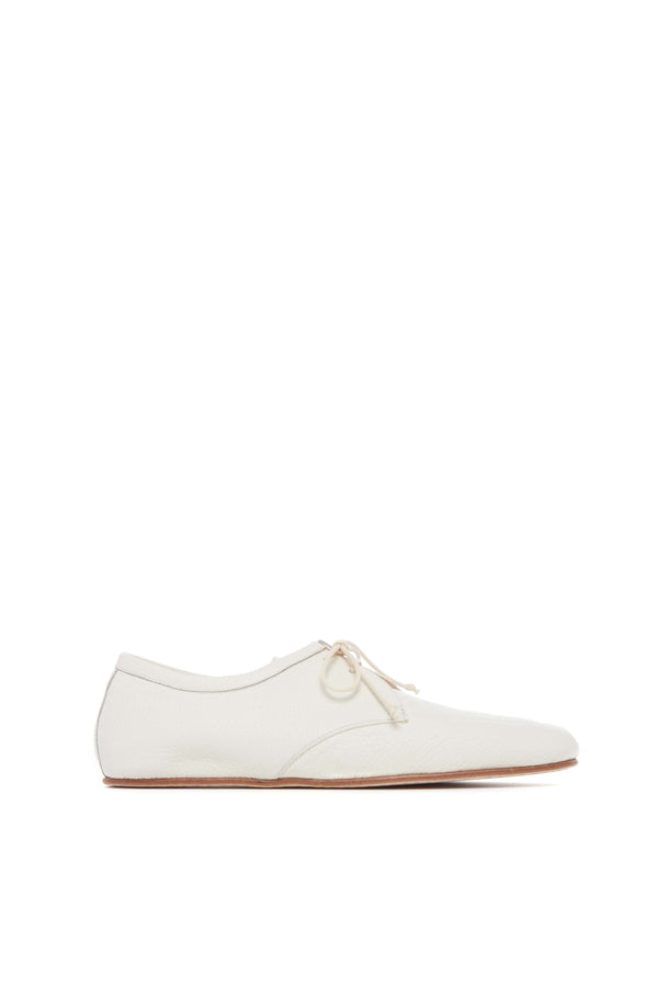 gabriela hearst Luca Flat Shoe in Cream Textured Leather