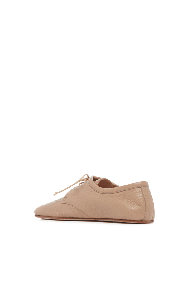 Gabriela Hearst Luca Flat Shoe In Dark Camel Textured Leather