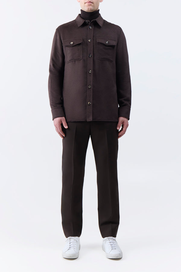 Gabriela Hearst Lucas Overshirt In Chocolate Winter Silk