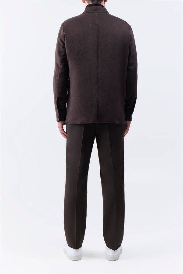 Gabriela Hearst Lucas Overshirt In Chocolate Winter Silk