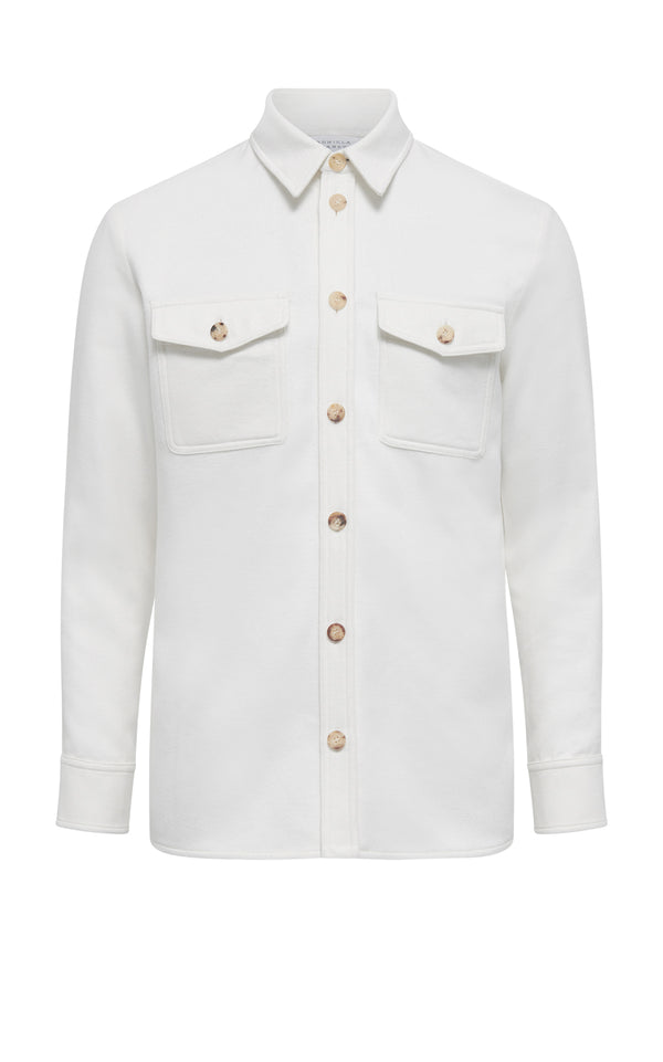 Gabriela Hearst Lucas Overshirt In Ivory Winter Silk