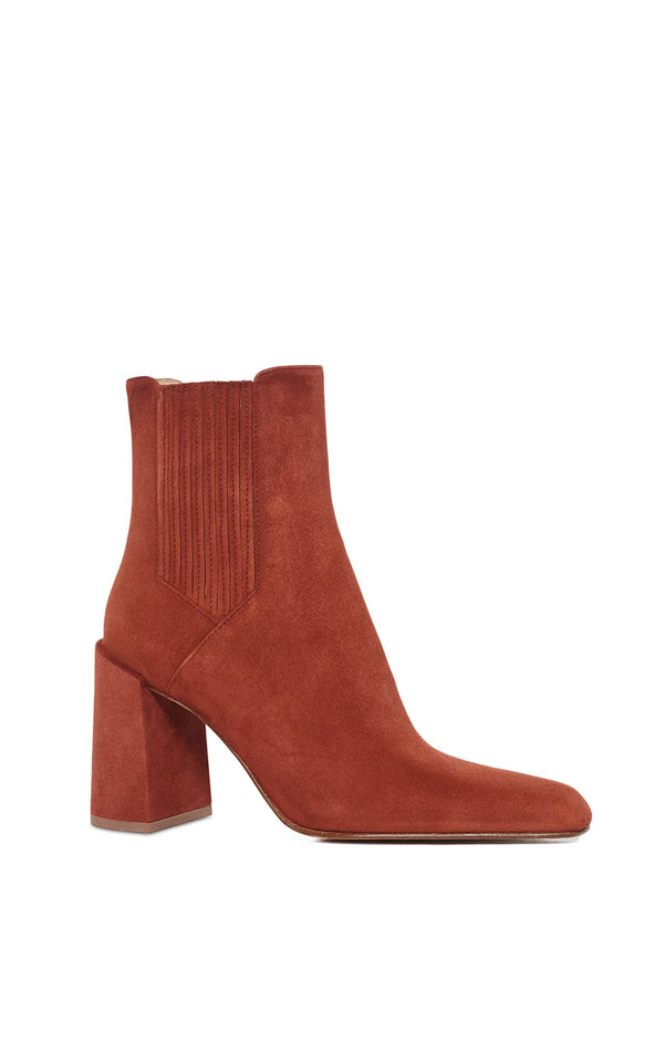 Gabriela Hearst Luke High Heel Ankle Boot In Burnt Sienna Suede