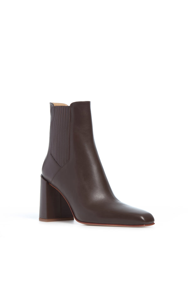 Gabriela Hearst Luke High Heel Ankle Boot In Chocolate Leather