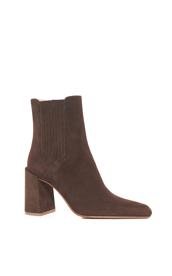 Gabriela Hearst Luke High Heel Ankle Boot In Chocolate Suede