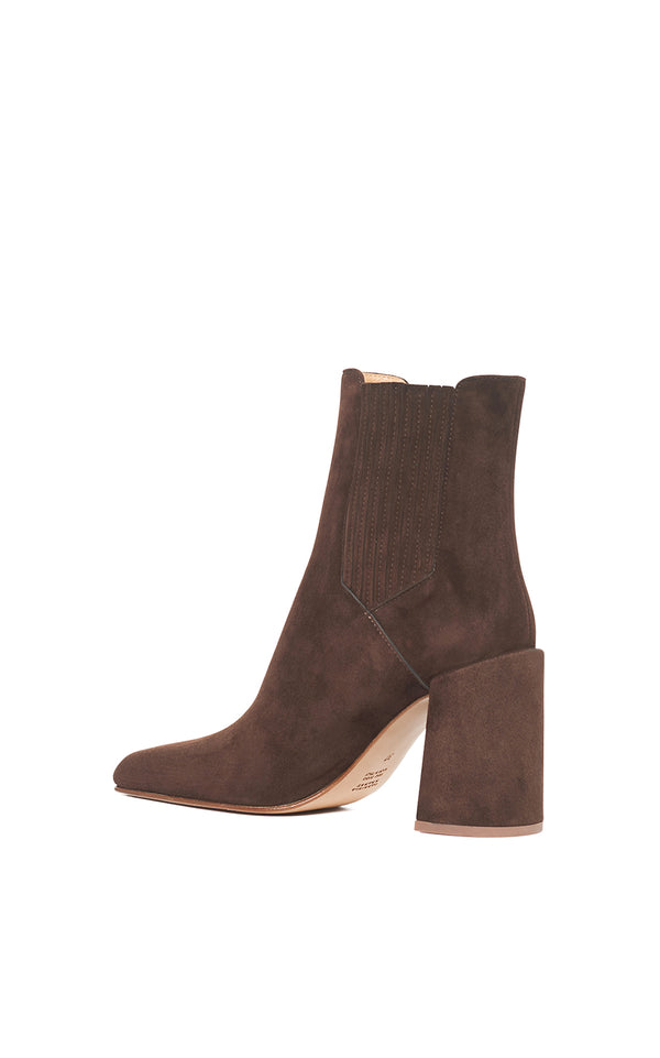 Gabriela Hearst Luke High Heel Ankle Boot In Chocolate Suede