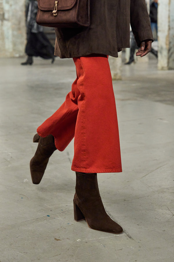 Gabriela Hearst Luke High Heel Ankle Boot In Chocolate Suede