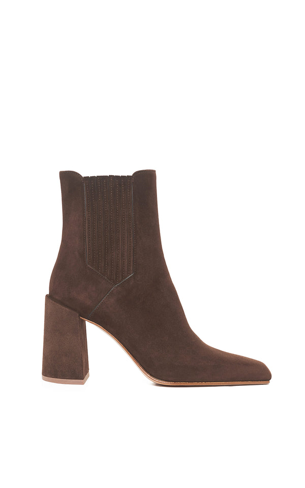 gabriela hearst Luke High Heel Ankle Boot in Chocolate Suede