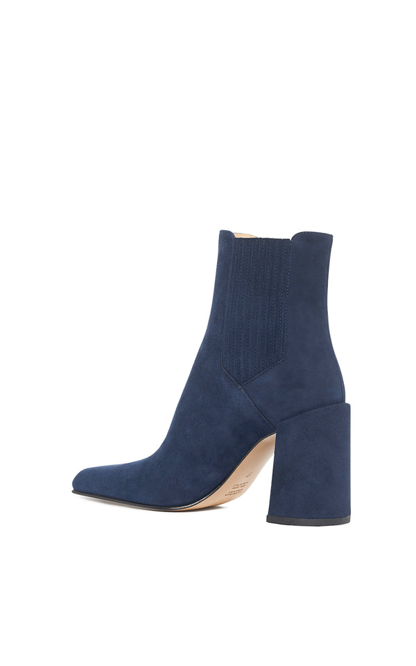 Gabriela Hearst Luke High Heel Ankle Boot In Navy Suede