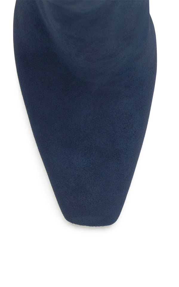 Gabriela Hearst Luke High Heel Ankle Boot In Navy Suede