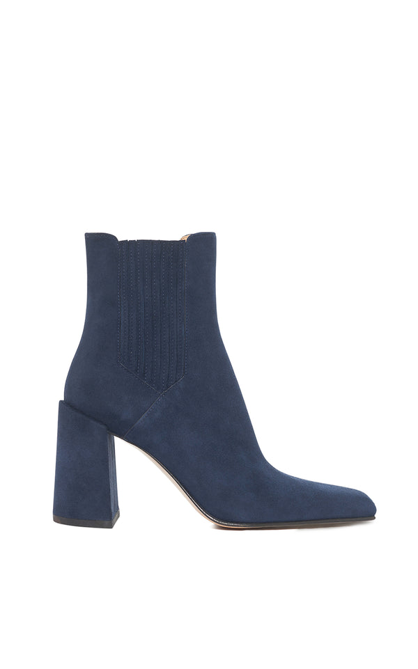 gabriela hearst Luke High Heel Ankle Boot in Navy Suede