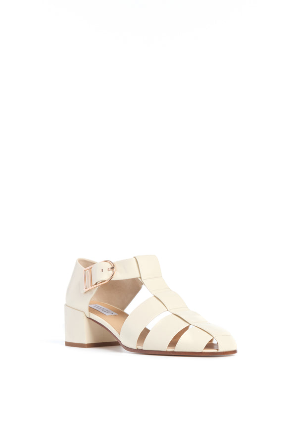 Gabriela Hearst Lyle Block Heel Pump In Cream Nappa Leather