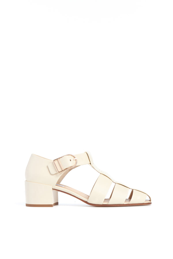 gabriela hearst Lyle Block Heel Pump in Cream Nappa Leather