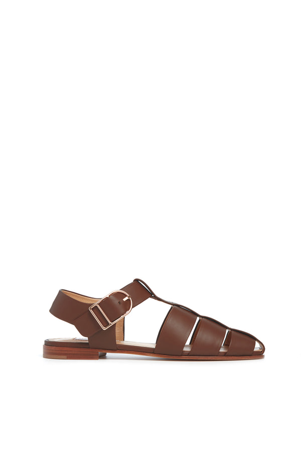gabriela hearst Lynn Sandal in Chocolate Nappa Leather